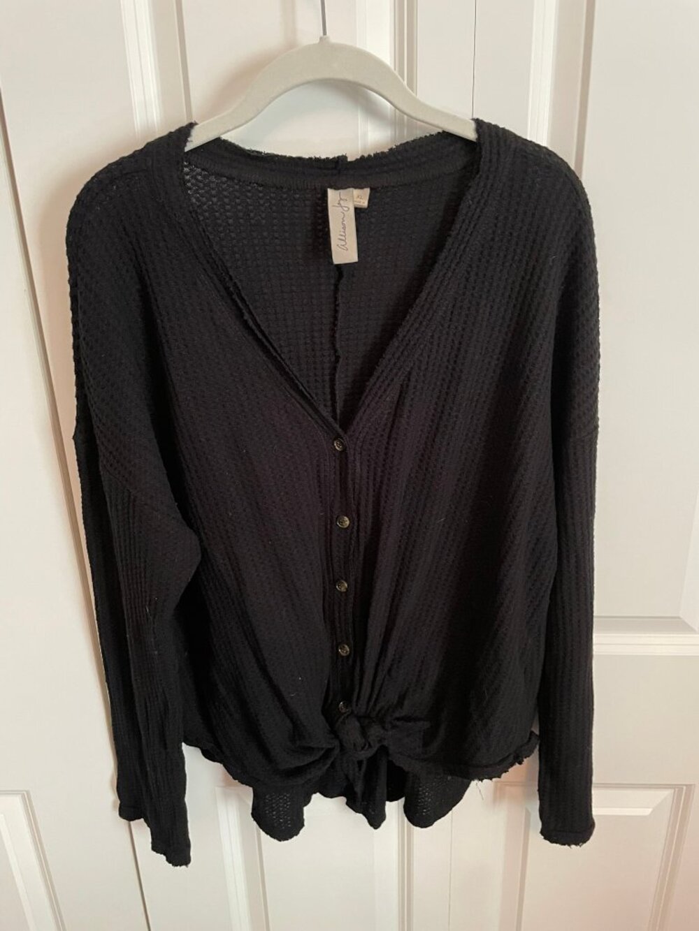 Allison Joy Thermal Button Up Top